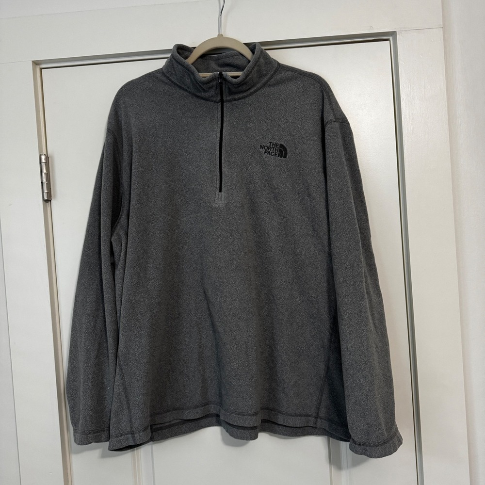 The North Face XXL Gray Fleece 1/2 Zip Pullover Sweater Layering Preppy Outdoor